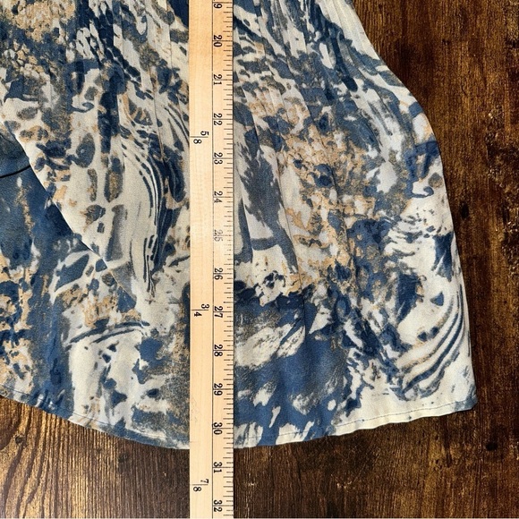 Maggie Barnes Top Womens 2X Blue Watercolor Catherine's Pleated Studded Tunic - Picture 10 of 10